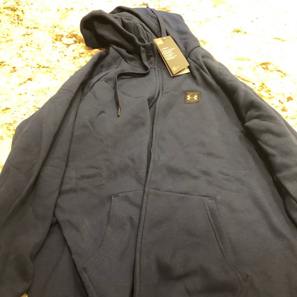 Men’s under armor zip up sweatshirt NWT navy